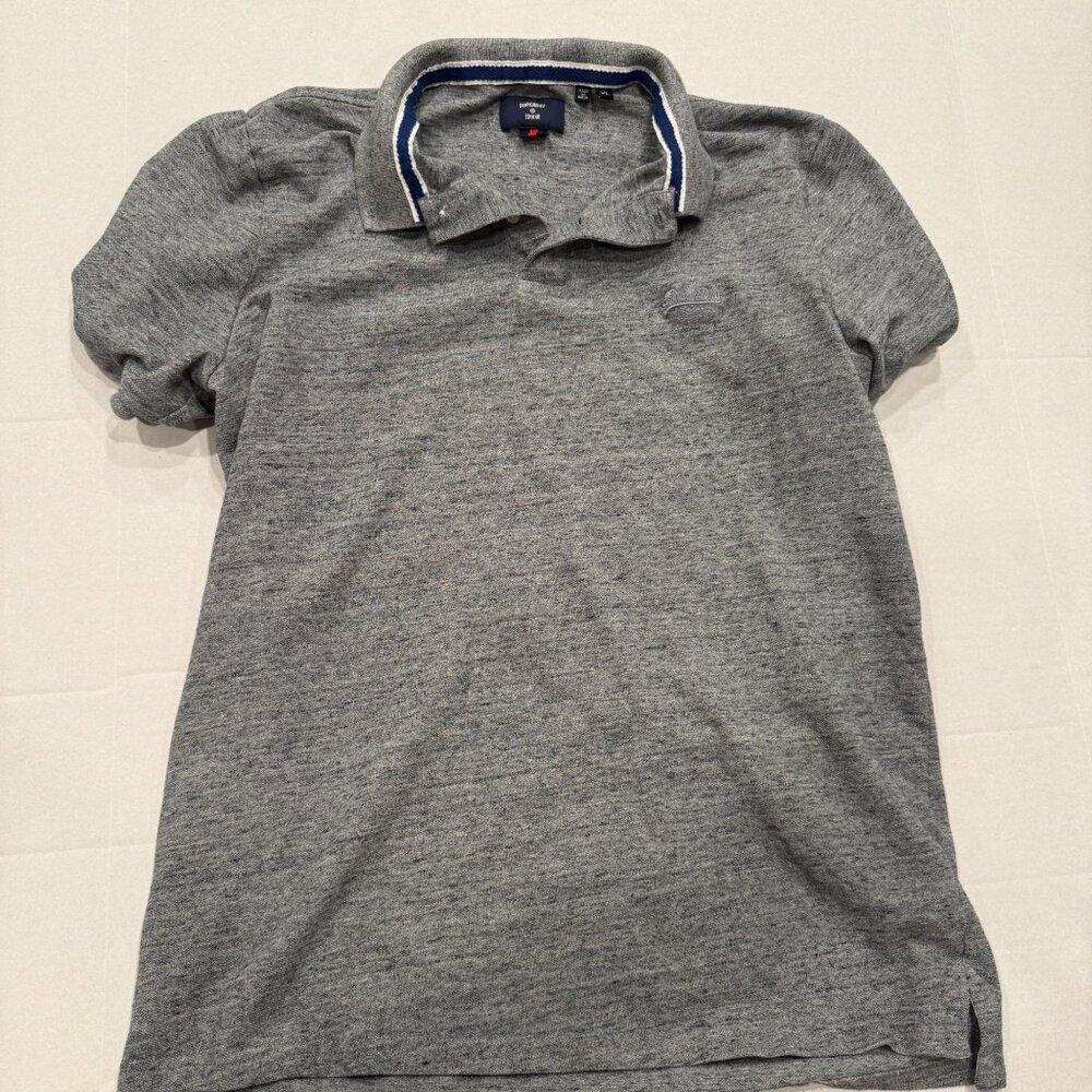 Superdry‎ Men’s Heather Gray Polo Shirt Size XL Cotton